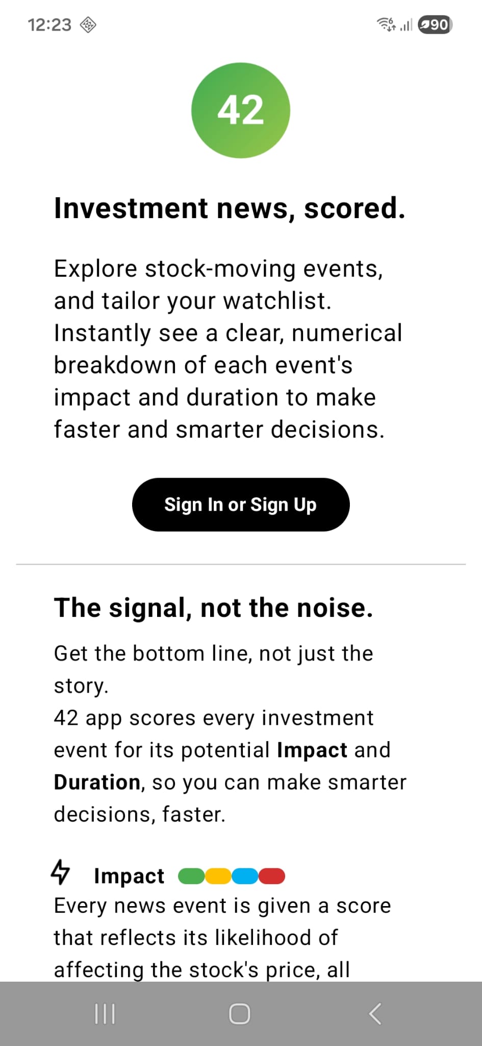 42 app interface slide 1